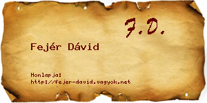 Fejér Dávid névjegykártya